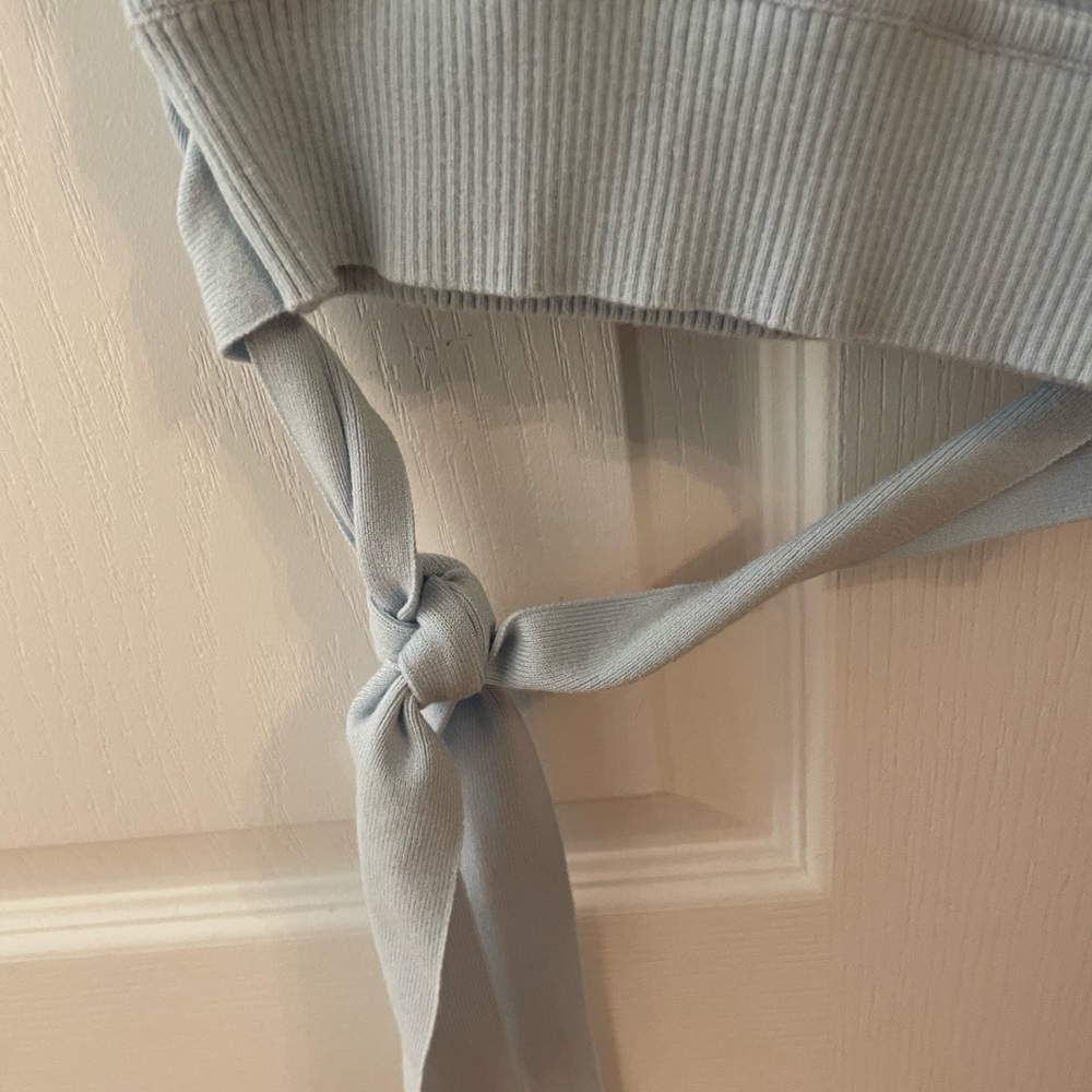 Wilfred Sky Blue Ribbed Wrap Blouse - Picture 3 of 4